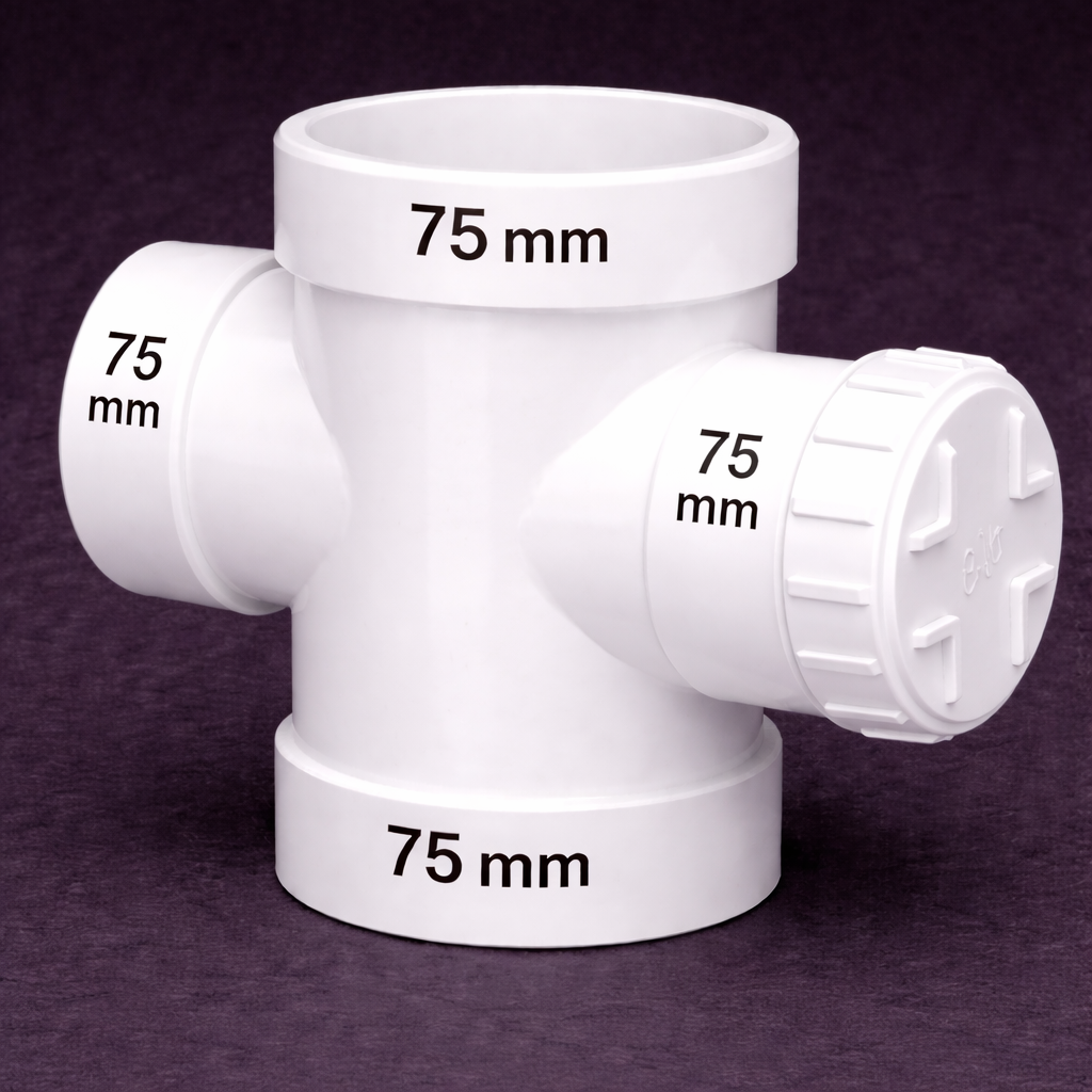 75 mm (3") Door Tee with Cap